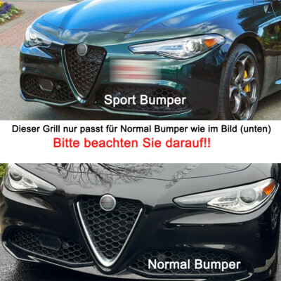 Kühlergrill Grill Tuning paßt für Alfa Romeo Giulia 952 Standard Bumper Schwarz