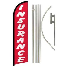 Insurance Windless Full Curve Advertising Auto Banner Flag  Pole Kit