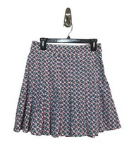 Maeve By Anthropologie Pleated Mini Skirt Colorful White Blue Women s Sz 4