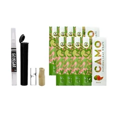 Camo Natural Leaf- 8 Pack Guava- Bundle with GlueGar OG 3ml, Glass &Wood Tip