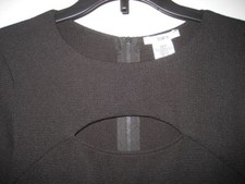 NWT! Sexy BLOOMINGDALE'S Cut Out LITTLE BLACK DRESS Long Sleeve ZIP Women's XS