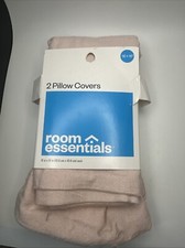 2pk Reversible Woven Cotton/Polyester Square Throw Pillow Covers Room Essentials