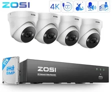 ZOSI 8CH 4K 8MP POE Security Camera System Outdoor Person Vehicle Detection 2TB