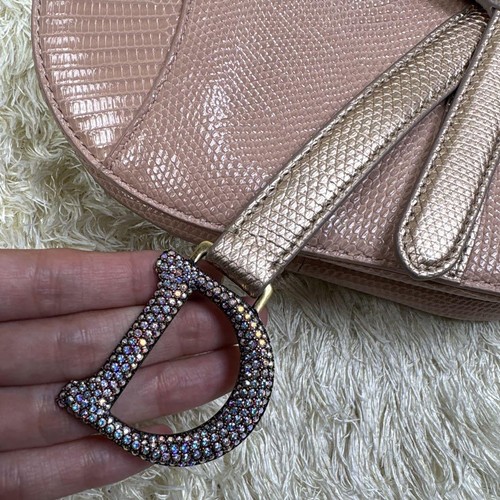 Christian Dior Lizard Saddle Bag Handbag NNNh04 - Picture 11 of 16