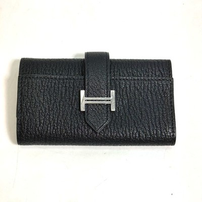 HERMES HHardware key Bearn 4-Ring Key Case Chevre Misol Black
