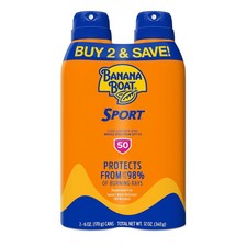 Banana Boat Sport Ultra SPF 50 Sunscreen Spray 6oz Twin Pack Water Resistant