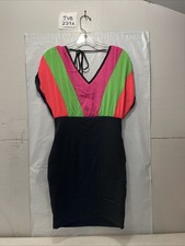 Entry Batwing Pink Multicolor Bodycon Dress Women’s Size L