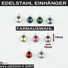 Einhänger Strass Charm Anhänger Edelstahl Zirkonia Strasssteine Strassschmuck