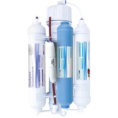 Geekpure 4 Stufen Aquarium Arbeitsplatte Umkehrosmose Wasserfilteranlage mit DI
