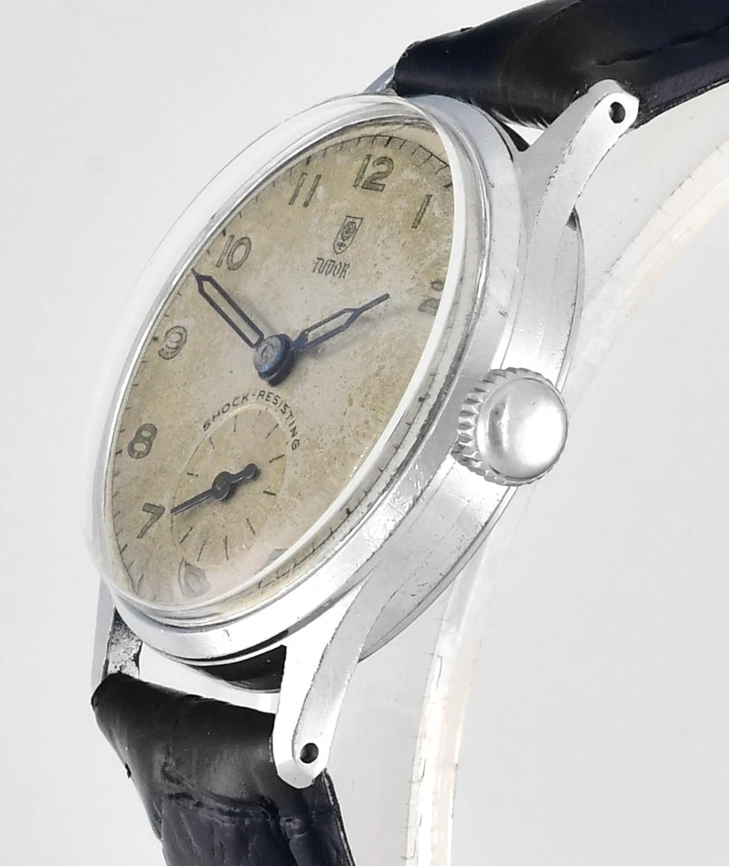 Reloj de pulsera Tudor pequeño rosa resistente a golpes 15 joyas vintage para hombre raro - años 50 Foto 4 de 4