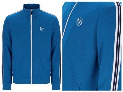 Sergio Tacchini Franco Blue Track Top Tennis Retro für Herren RRP £80