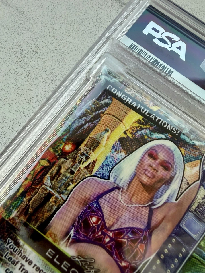 Jade Cargill 2024 Leaf Electrum 签名 1/9 扎染书挡 WWE — 第 3/3 张图片