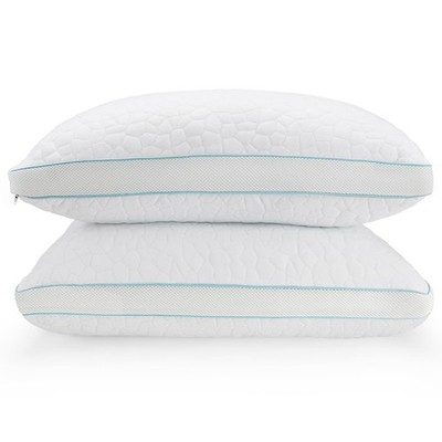 Geschredderte Memory Foam Kissen 2er Pack, verstellbare Festigkeit Bett 66 x 45 cm, weiß 