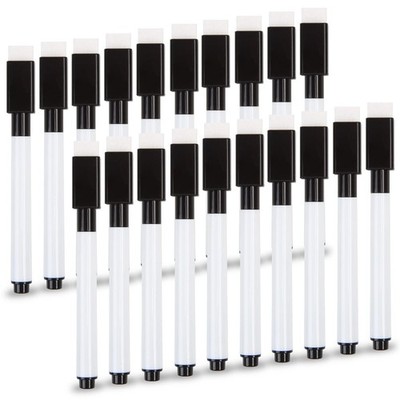 20Pcs Black Magnetic Dry Erase Markers, Small Dry erase Markers Fine Point Ti...
