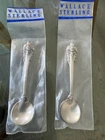2 Wallace Grande Baroque Sterling Silver 2-1/2" Salt Spoon original packaging