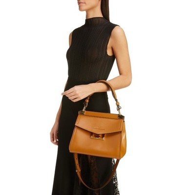 Givenchy Brown Medium Satchel Top Handle Bag Detachable Strap Gold Hardware