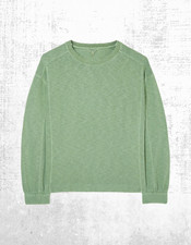 Womens Fat Face Sweatshirt Cotton Long Sleeve Crew Neck Green A Bit Defect 