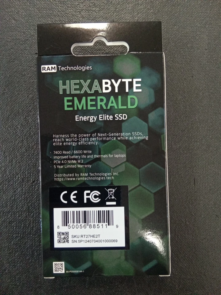 (NEW) RAM Technologies Hexabyte Emerald Internal SSD - 2TB - Image 3 of 3