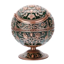 Windproof Ashtray with Lid for Cigarettes Metal Portable Cigar Odor Eliminator