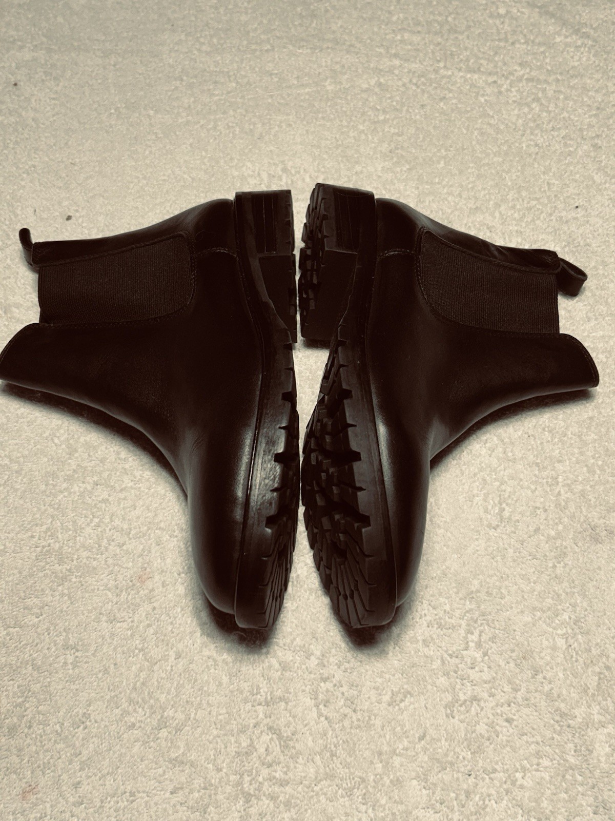 New Womens Steve Madden Leopold Black Leather Chelsea Ankle Booties Size 9W NEW image 3