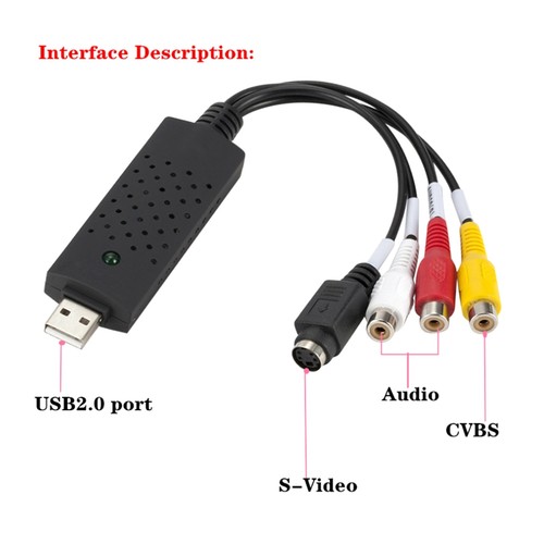 USB-Videoaufnahmekarte, Audio-Video-Konverter-Grabber für zu USB, Konverti8570 - Afbeelding 2 van 6