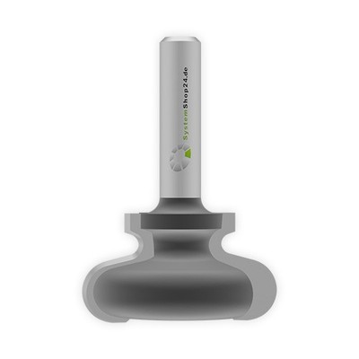 Systemshop24 Griffmuldenfräser HM Z2 D38,1mm AL21mm R6mm GL55mm S8mm