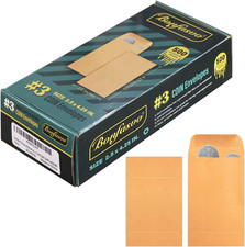 Bonfasvo 500 Pack 3 Brown coin envelope 2.5 x 4.25 inches Kraft Envelopes Class
