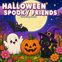 Halloween Malbuch FüR Kinder 4-8 Jahre, 40 Seiten, Spaß, Gruselige Freunde