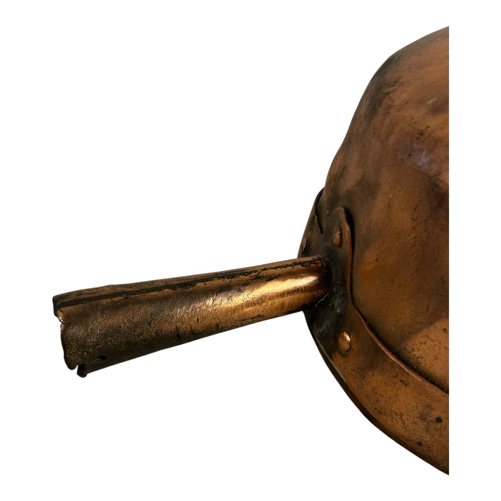 Antique Farmhouse Decorative Handled Copper Pot or Planter