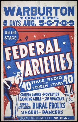 Federal Varieties 1934 FTP WPA Warburton Theatre Poster Print Wall Art Retro