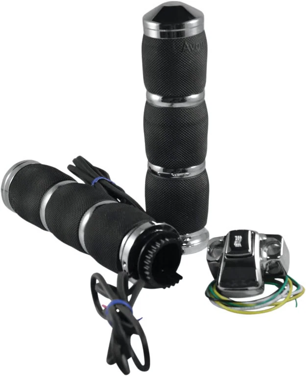 Empuñaduras térmicas con amortiguación de aire Avon - Cromo motocicleta bicicleta de calle MT-AIR-90-CH-HT Foto 2 de 4