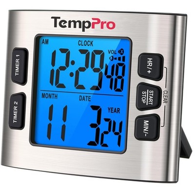 Dual Countdown Timer Stainless Steel Design