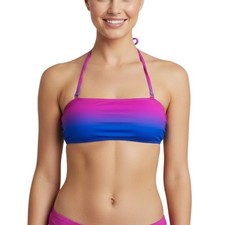 PilyQ PQ Swim Ombre Bandeau Bikini Top Purple Blue Women Size Small NWT