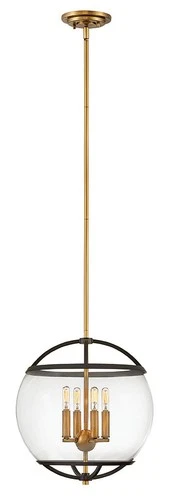 Hinkley Lighting 3934 Black / Heritage Brass Calvin 4-Light 15"W Pendant - Picture 1 of 4