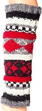Hand Knit Wool Fleece Lined Leg Warmers Boot Toppers Thick Winter Socks