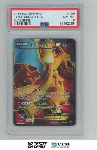2014 Pokemon XY Flashfire Full Art Charizard EX PSA 8 #100/106