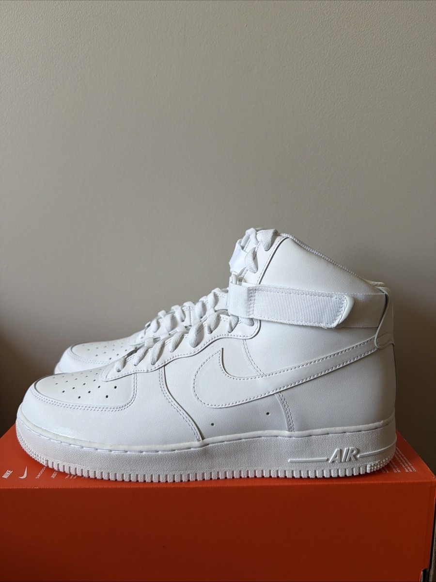 Size 15 - Nike Air Force 1 '07 High Triple White for sale online