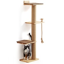 FUKUMARU Cat Scratching Activity Tree Wall Mounted, 50 Inch Cats Scratch Post...