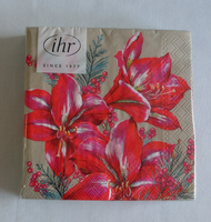 20 Servietten Amaryllis 1 Packung Ovp Cocktailservietten Ihr Weihnachten Blumen