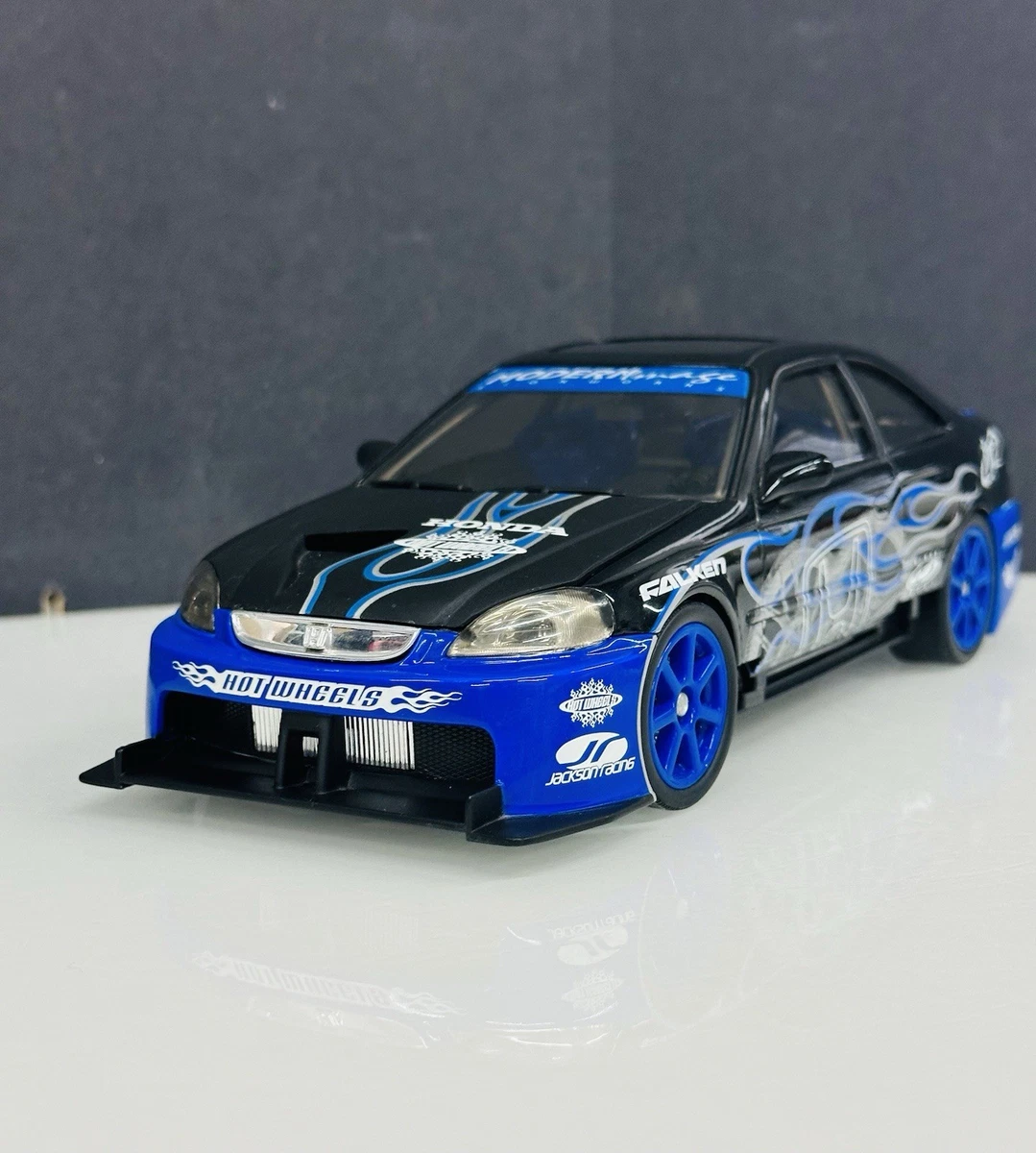 Hot Wheels Honda Civic SI Tunerz 1:18 Blue 2002 Tuner Model Car