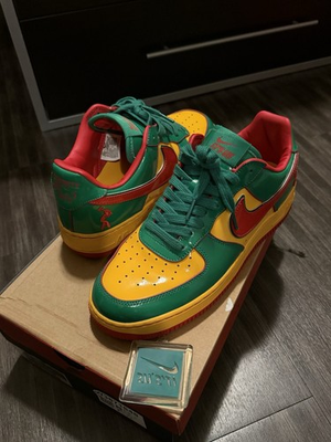 #ad Nike Air Force 1 Low Boys Green Size 9.5 Lil Yachty Concrete Sneakers IH4383 300 $350.00