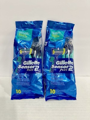 Gillette Sensor 2 Plus Lubrastrip Pivot Disposable Razors - 2 Packs of 10