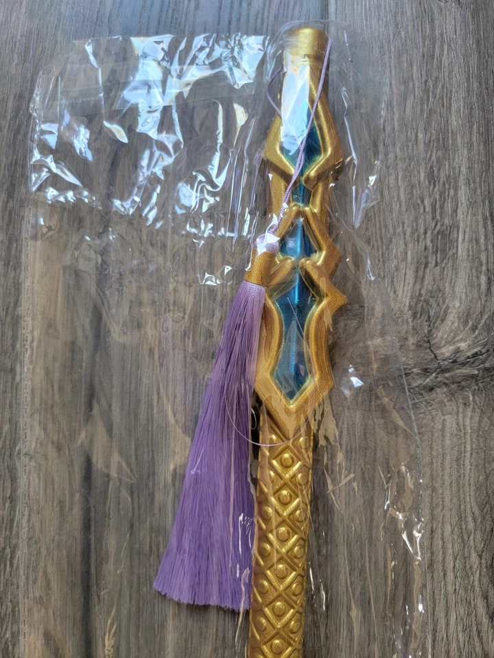 Halloweeen Costume Gold & Blue Fantasy Sword Prop with Purple Tassel Cosplay  - Image 3 of 4