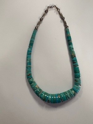 Vintage Native American turquoise heishi necklace