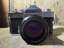 VTG Konica Autoreflex T 35mm Film Camera Konica Hexanon AR 57mm F/1.4 UNTESTED