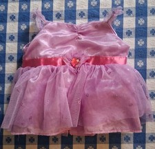 Build-A-Bear Party Princess Dress Purple Sparkly Pink Gemstone Tulle Overlay