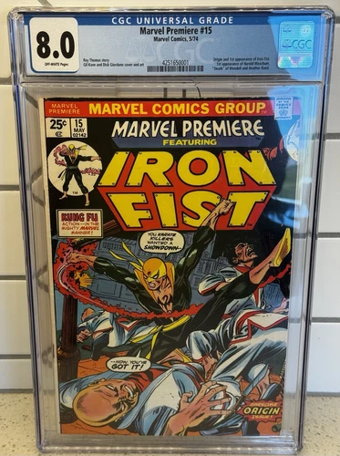 Marvel Premiere #15 CGC 8.0 1974, Marvel First Iron Fist Origin, MCU Return