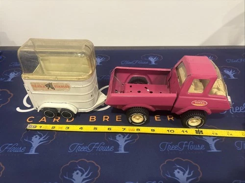 Tonka Stables Truck and Trailer Rare Vintage 1970s Tin Toy GREAT CONDITION NR!