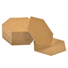 40Pcs Self-Adhesive Cork Hexagon 4 Inch Cork Backing Sheets Cork Coasters