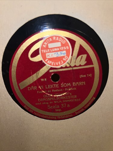 RARE 78 RPM Scala Record DANSA MIN INGA LILL - OLLIE JOHNYS OCHESTRA SWEDISH 10” - Picture 4 of 8